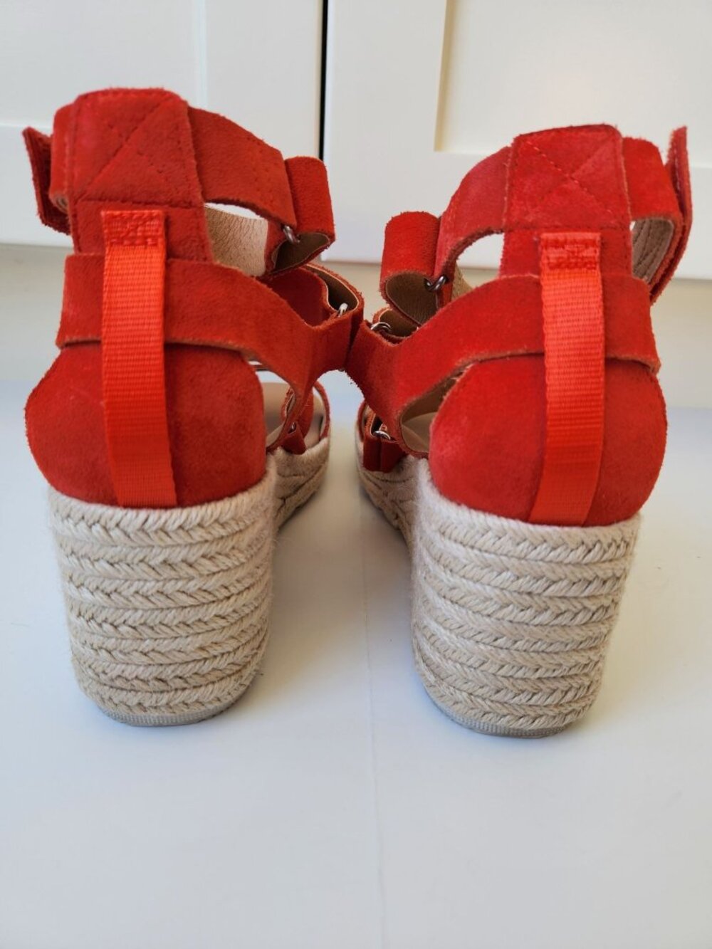 Sorel Cameron Red Wedge Espadrille Sandals Strappy Sexy Summer Glam Boho Party - Picture 5 of 9